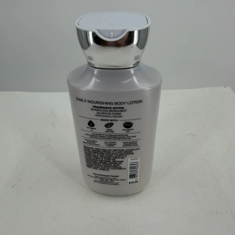 Bath & Body Works Platinum Silver Body Lotion 8oz Bergamot‎ Shea Butter Moisture